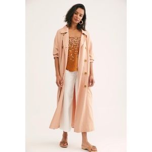 Free People Sweet Melody Trench Coat Duster Rose S